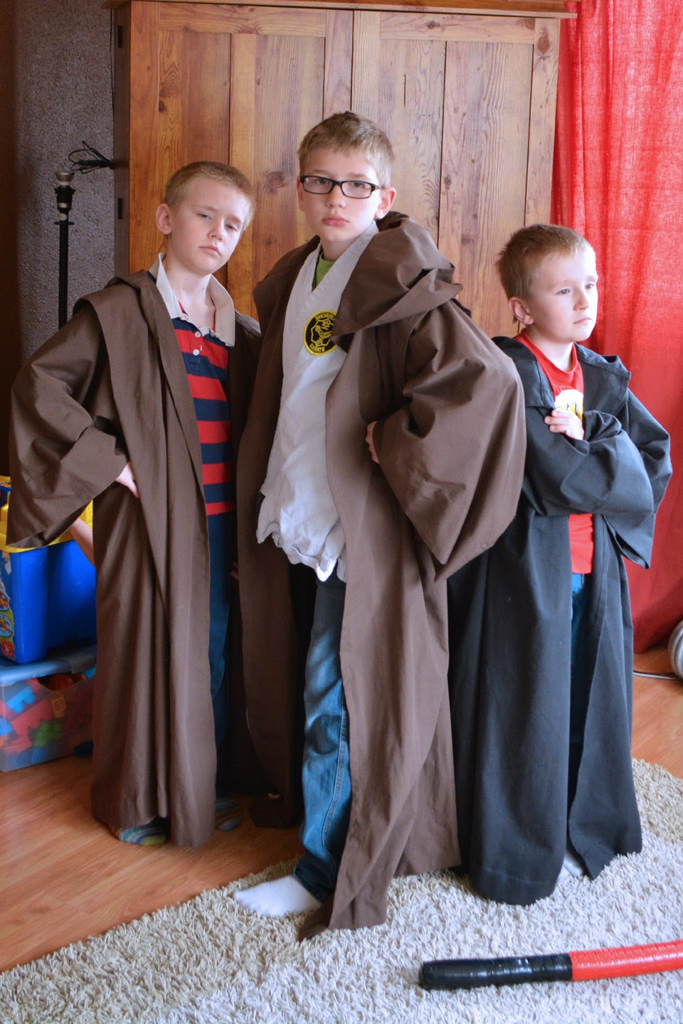 Star Wars Jedi and Sith robes on boys