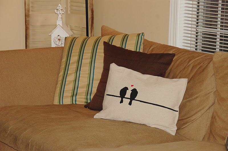 Thrifty Finds and Redesigns Lovebirds Pillow Valentines Decor