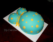 Baby Shower Pregnant Belly Cake. Red Velvet Cake (pregnant belly cake)