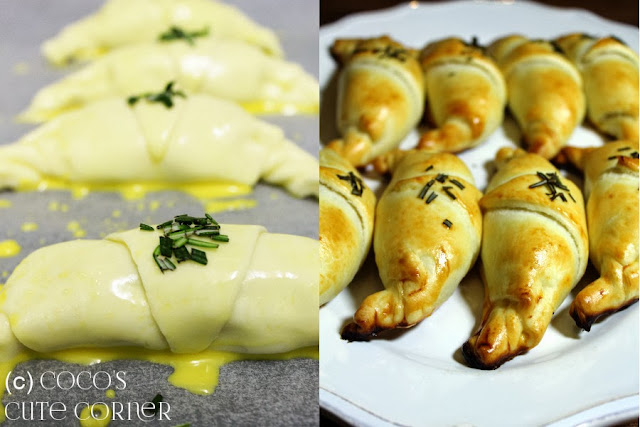 Croissant filled with Olives and Goat Cheese