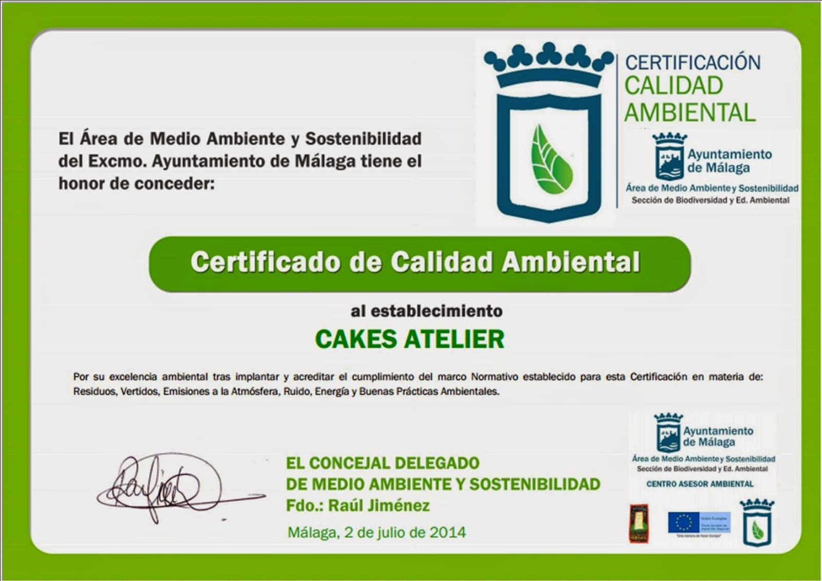 Certificado de Calidad Ambiental