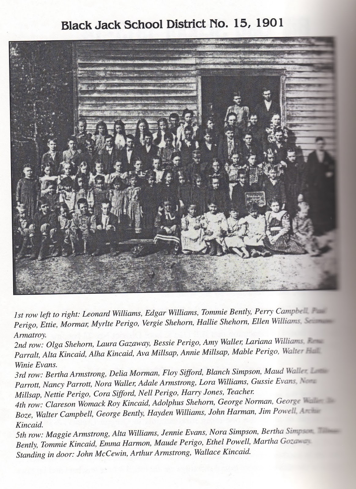 My Williams Family History Black Jack School Class in 1901, Oregon