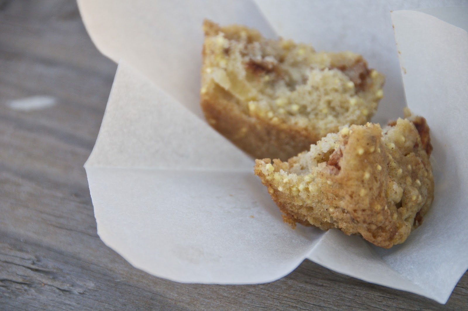 see you in the morning apple millet cakes + almond glaze