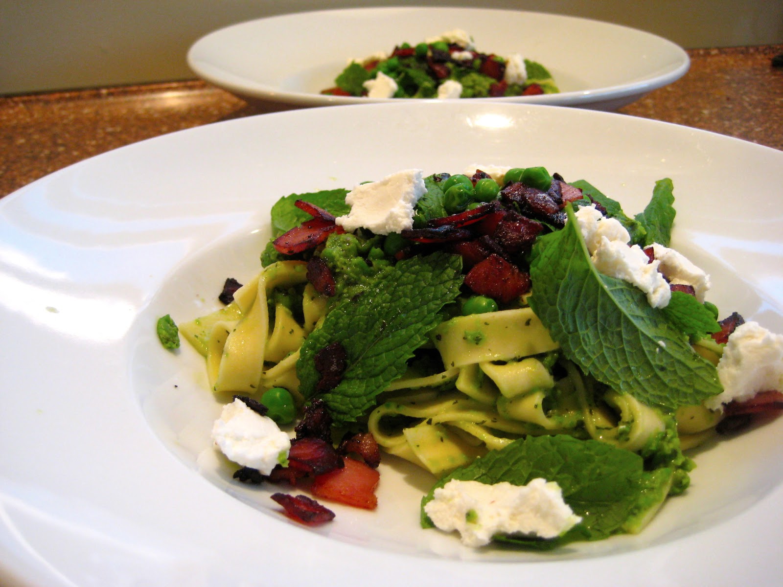 dinnerbysarah Mint, pea and bacon pasta