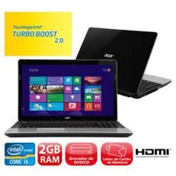 Notebook Acer Aspire E1-571-6422 com Intel® Core™ i5-3230M, 2GB, 500GB, Gravador de DVD, Leitor de Cartões, HDMI, Webcam, LED 15.6" e Windows 8
