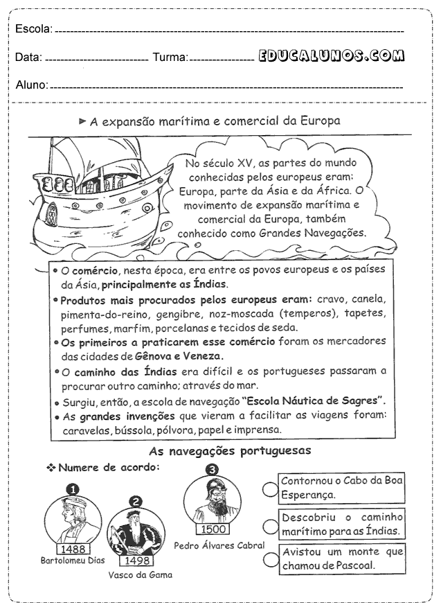 A expansão marítima e comercial da Europa