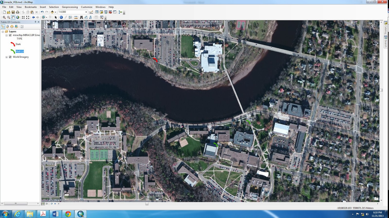 the topographic map works fine but the uwec campus is not detailed within the basemap and it may be difficult for end users to find the desired location for the topographic map works fine but the uwec campus is not detailed within the basemap and it may be difficult for end users to find the desired location for