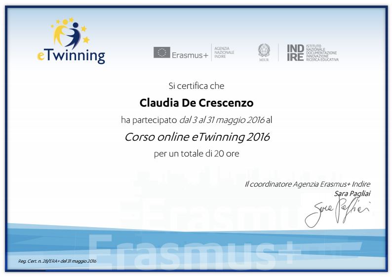 Corso eTwinning 2016