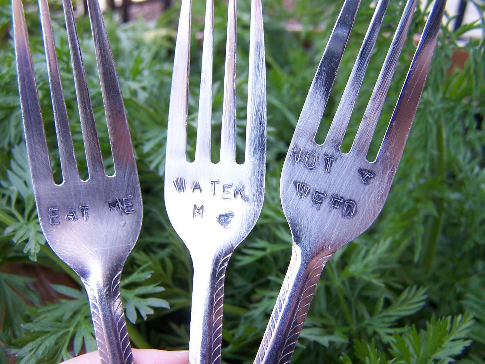 Make Funky Plant Markers from Silverware Creative Green Living