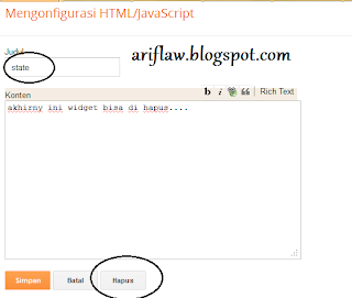 Cara Menghapus Widget di Blog Yang Tidak Bisa di Hapus