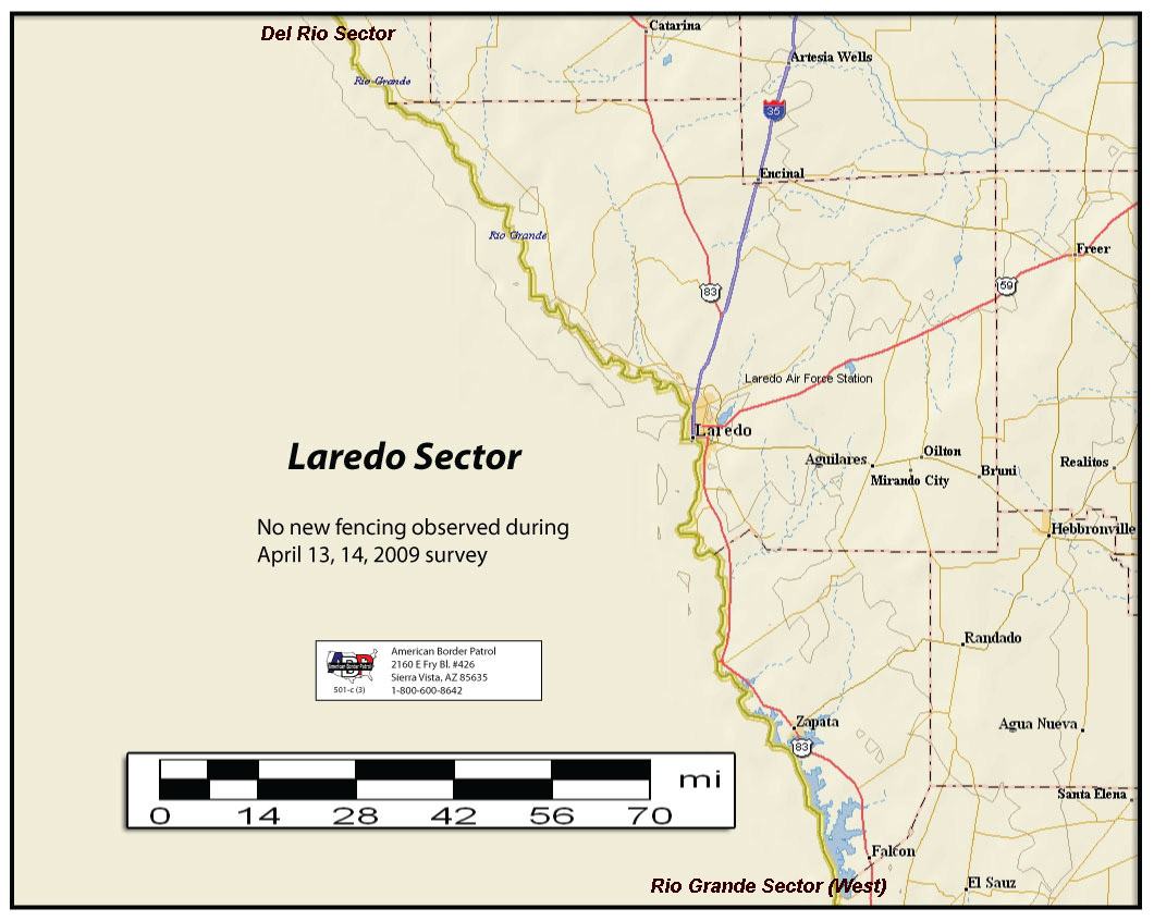 the texas mexico border runs almost 2 000 miles 171 miles of which are in the laredo sector the laredo sector runs from the dimmitt webb county line to the texas mexico border runs almost 2 000 miles 171 miles of which are in the laredo sector the laredo sector runs from the dimmitt webb county line to