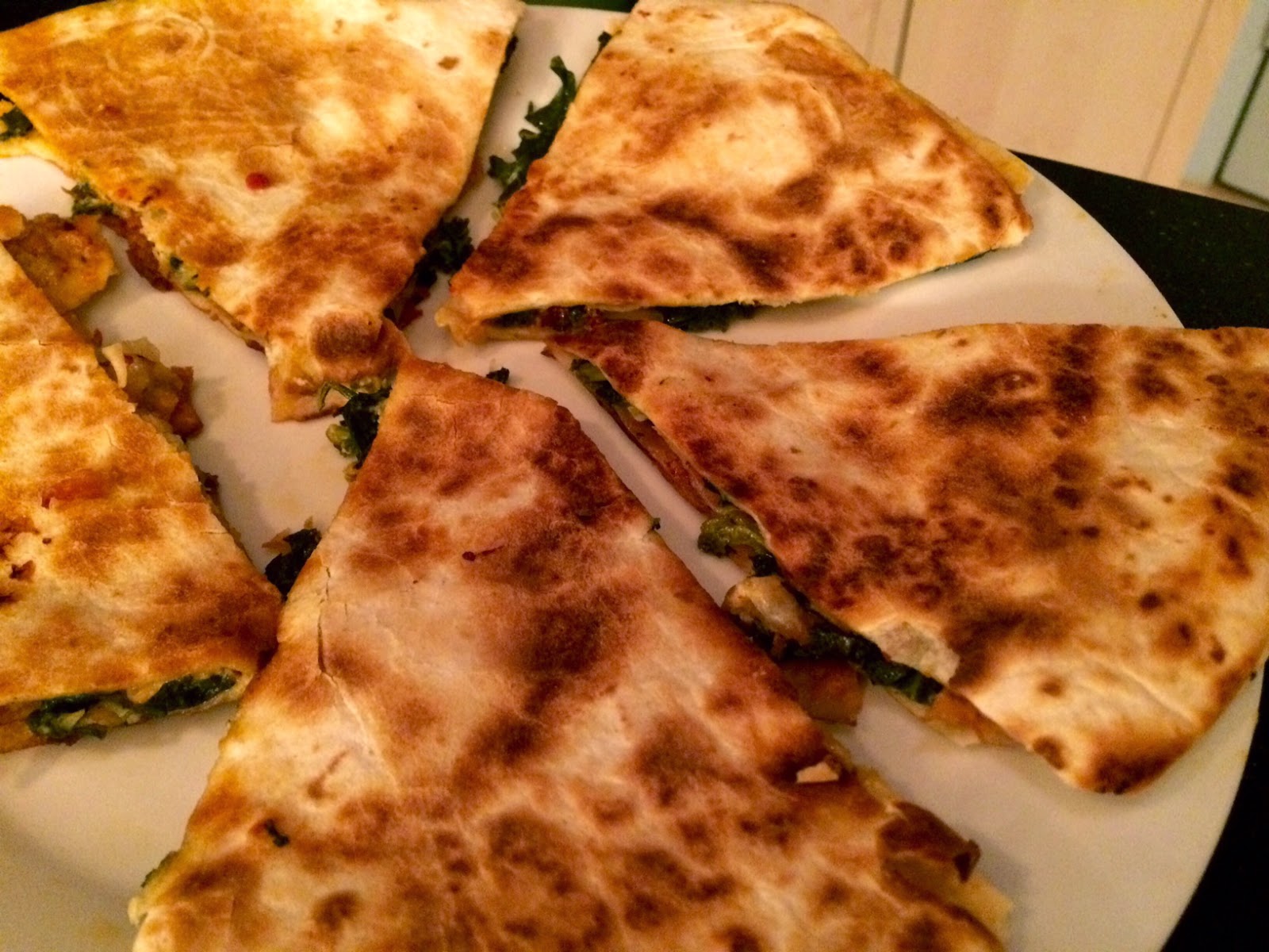 La Petite Gourmess Bacon, Kale and SunDried Tomato Quesadillas