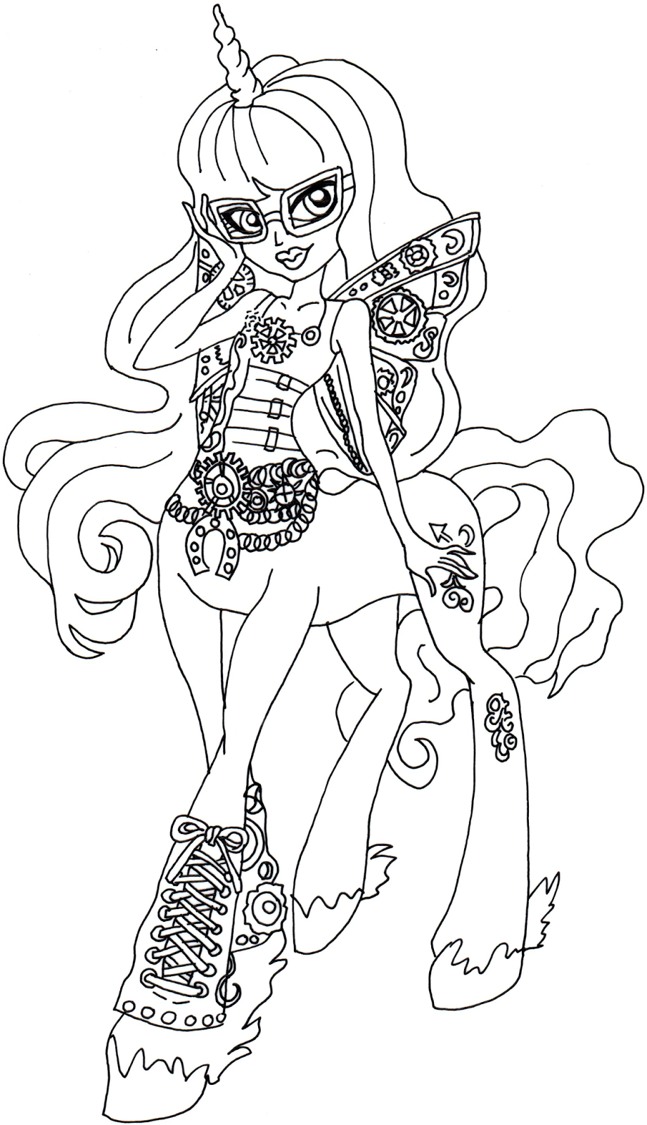 Free Printable Monster High Coloring Pages Penepole Steamtail Monster