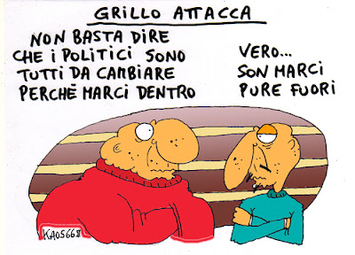 Grillo non trattiene - Kaos66 Grillo attacca - Vignetta