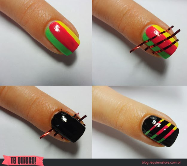 Unhas Unhas com Fitas