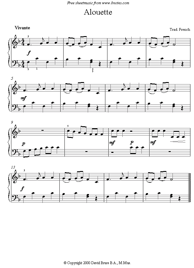 Alouette Piano Chords Pianist Girl