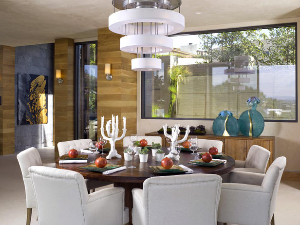 design tip the wow factor in this room is not just from the artwork and flowers but also the important contrast in dark white colors on the chairs - Colorful Modern Dining Room design tip the wow factor in this room is not just from the artwork and flowers but also the important contrast in dark white colors on the chairs - Colorful Modern Dining Room