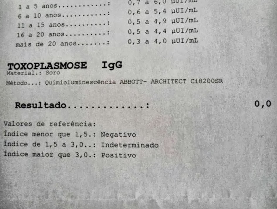 Exame para toxoplasmose