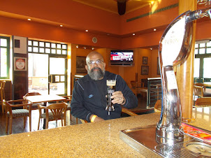 Having a "Castle Milk Stout" in the museum bar after the beer museum tour.