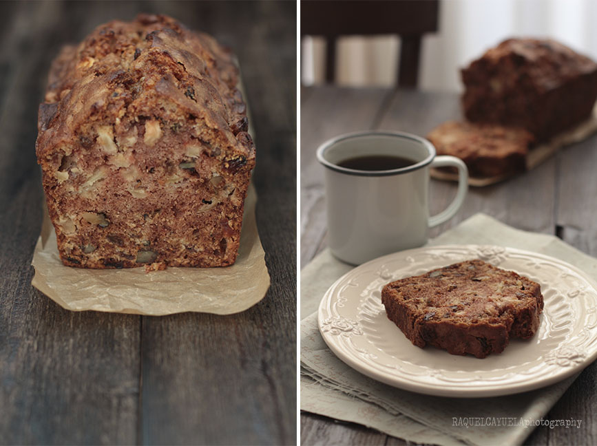 Raquel's Kitchen english version Apple, Walnut and Raisin Loaf Cake
