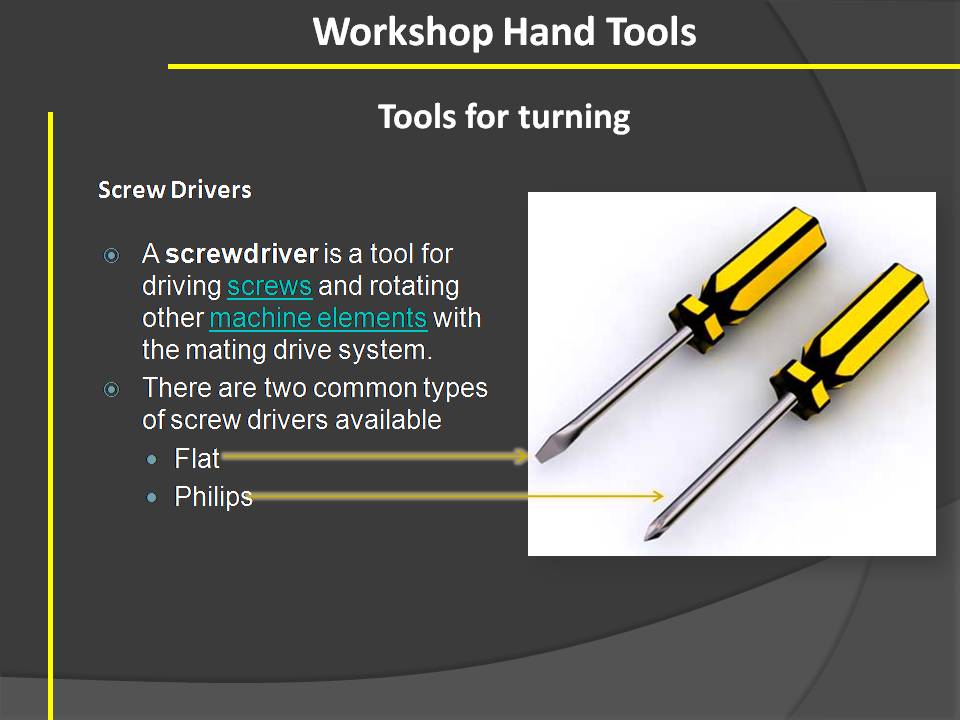 Automobile Course of City And Guilds auto hand tools