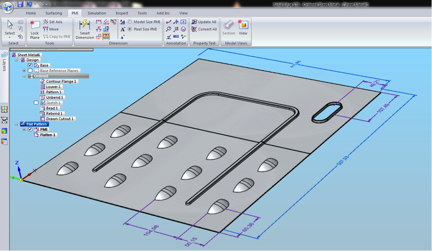 The Swoosh Scoop Solid Edge How To Hidden Presets for Flattened Sheet