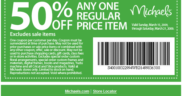 Michaels Coupons - 50% off & more