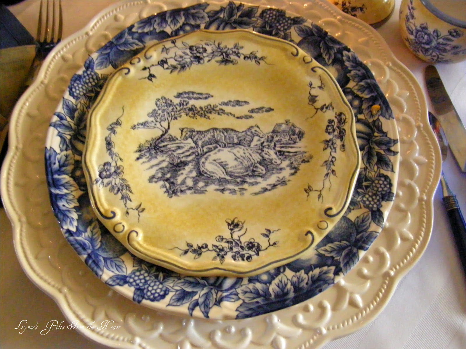 Lynne's Gifts From the Heart Cool Refreshing Colors of Blue and Yellow