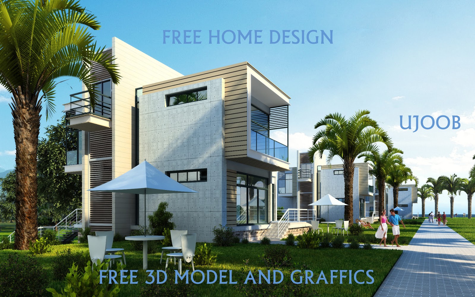 FREE HOME DESIGN: FREE EXTIRIOR HOME 3D MAX VRAY