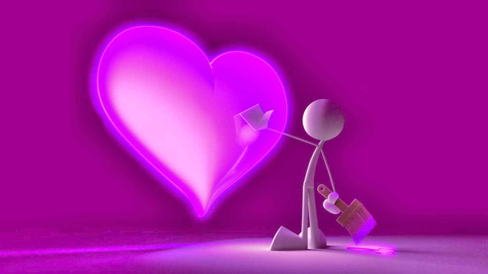 All new wallpaper : 3d Love Paint Wallpaper
