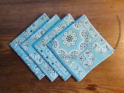 Turquoise Bandana Cocktail Napkins set of 4 by ShastaCreations Turquoise Bandana Cocktail Napkins set of 4 by ShastaCreations