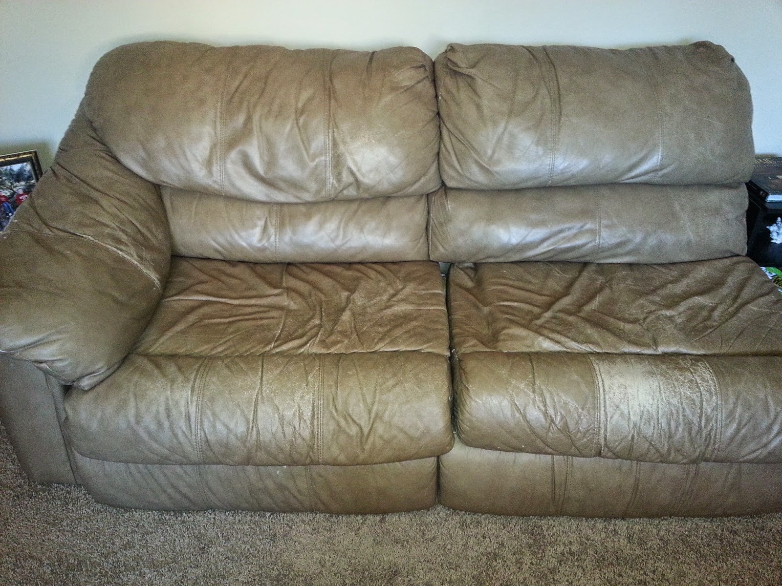 Hackleman's Happenings Leather Couch MakeOver DIY