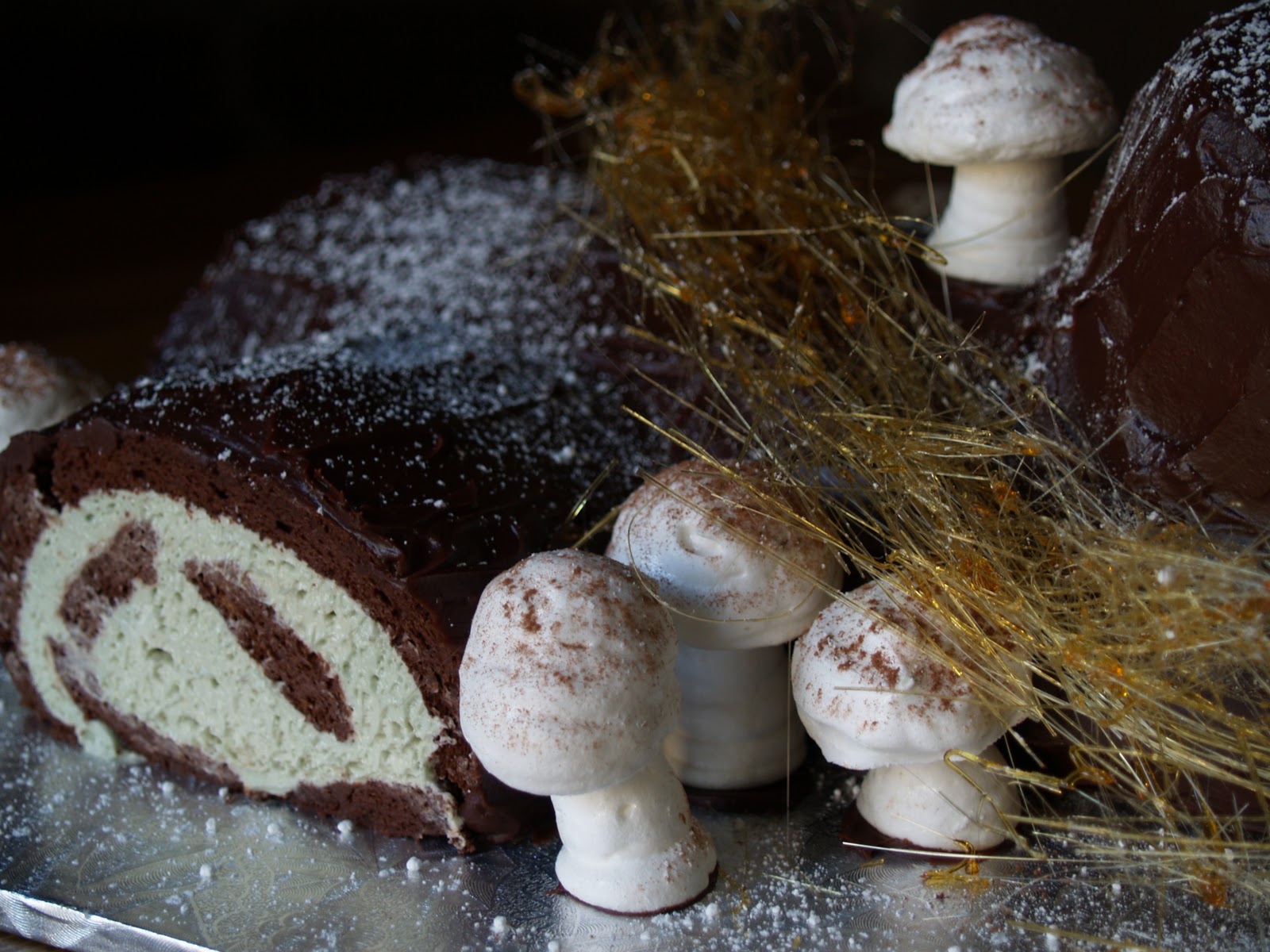 Persimmon and Peach: Buche de Noel: Yule Log Cake