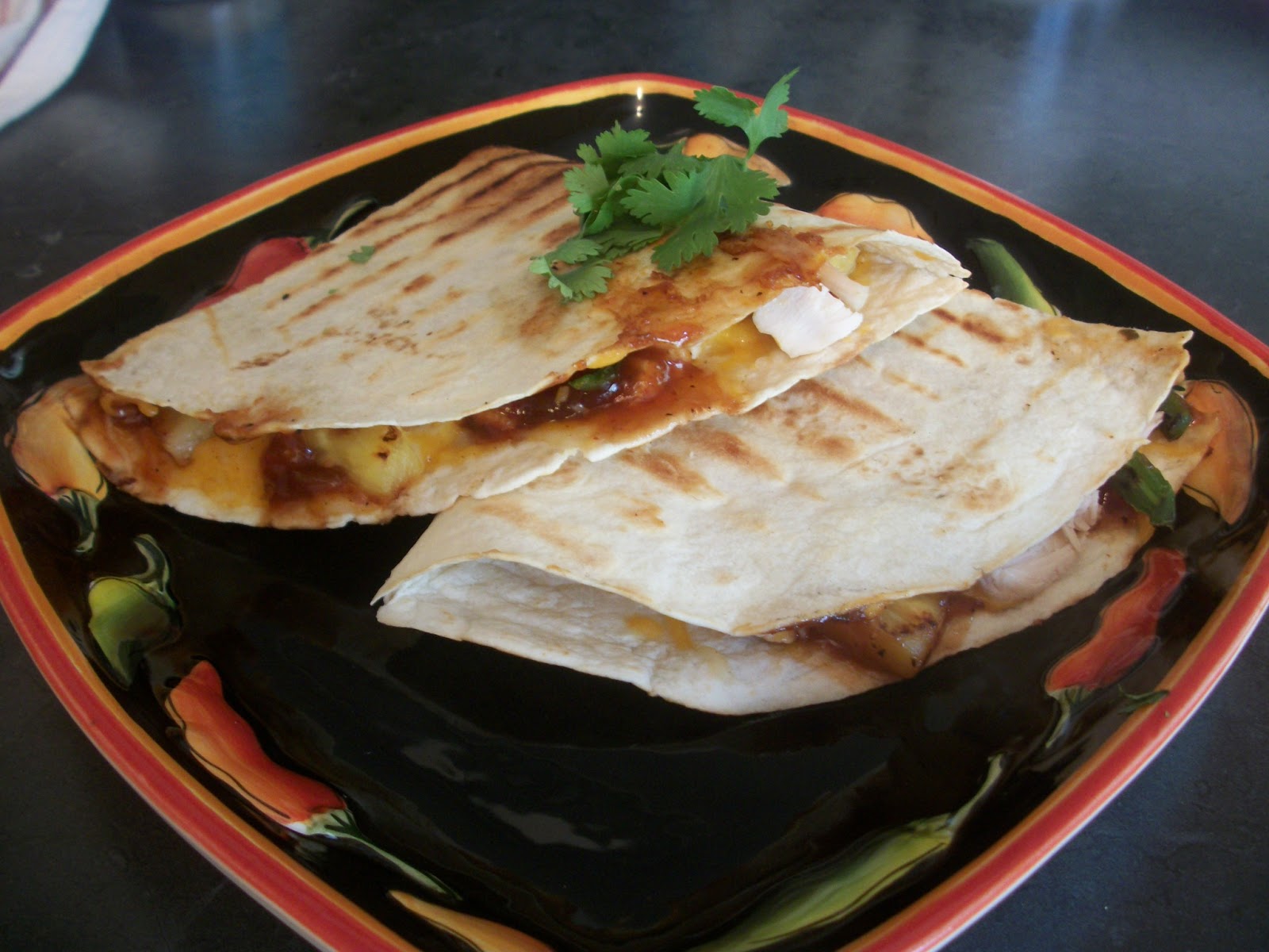 Cook with Sara BBQ Chicken (or Shrimp!) and Grilled Pineapple Quesadillas