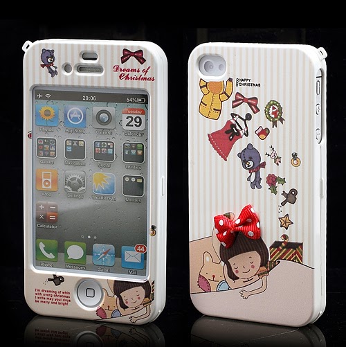 Happymori Cartoon Girl & Bear : Front & Back Snap-On Hard Case for iPhone 4 4S Happymori Cartoon Girl & Bear : Front & Back Snap-On Hard Case for iPhone 4 4S