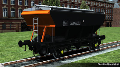 Fastline Simulation: A pristine Loadhaul liveried CEA conversion is seen from the less cluttered side. The original HEA hopper was one of the early built examples with a central ladder.