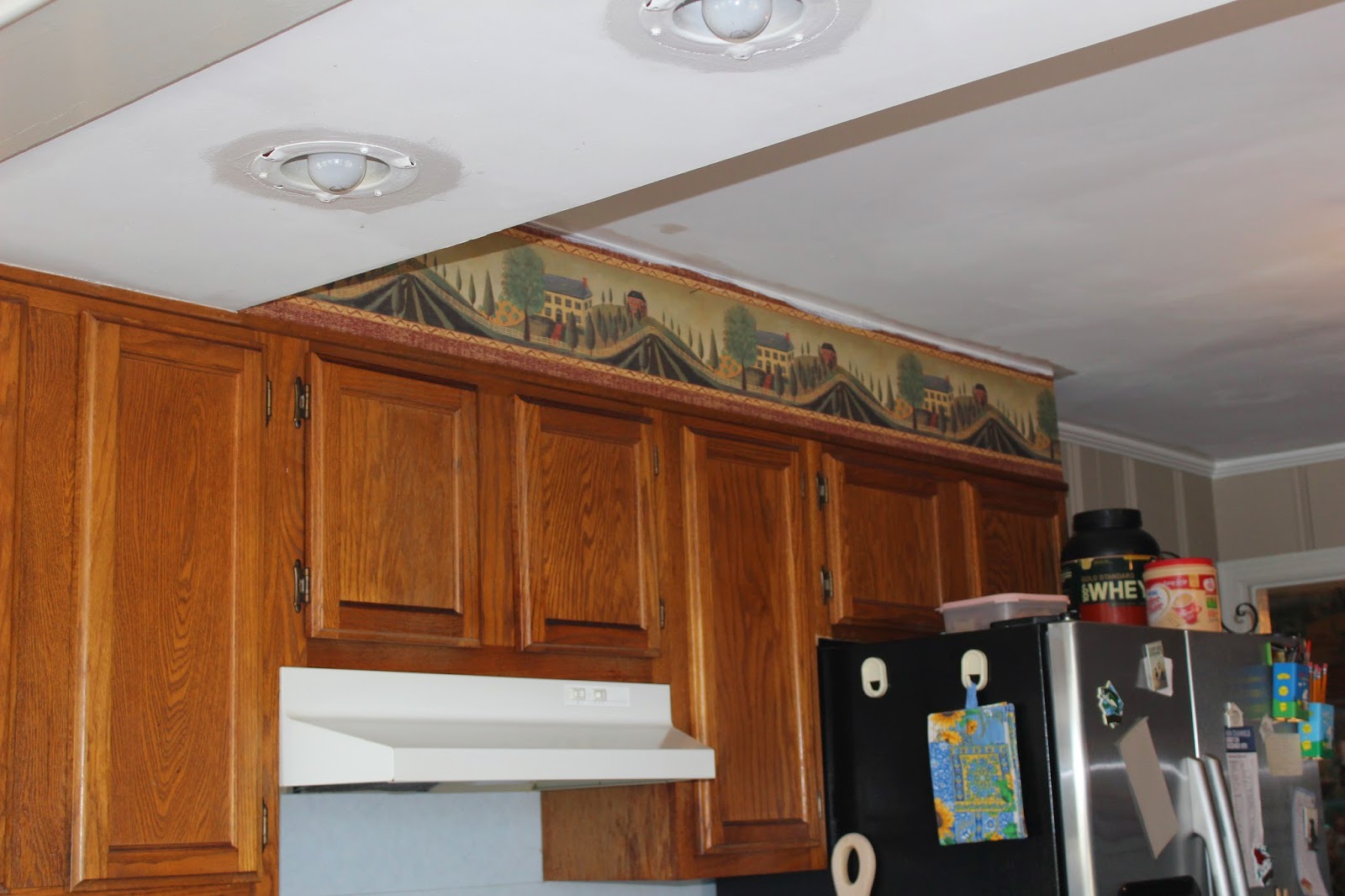 Taupe kitchen cabinets Lake House Kitchen Redo