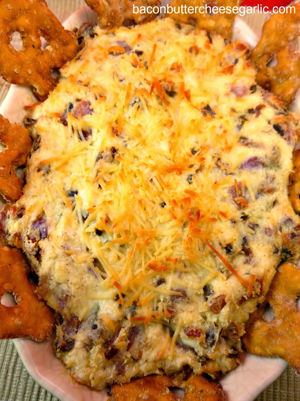 Bacon, Butter, Cheese & Garlic Caramelized Onion & Bacon Dip