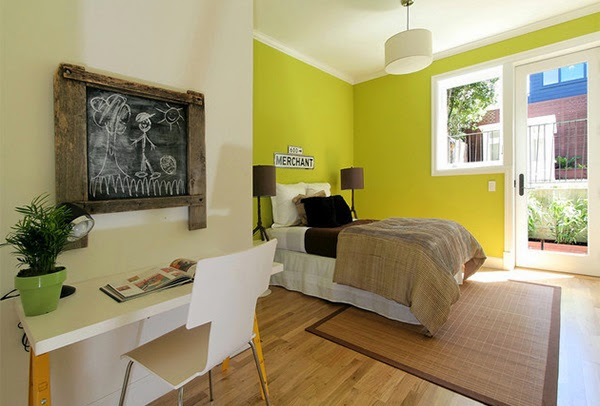 décoration chambre vert