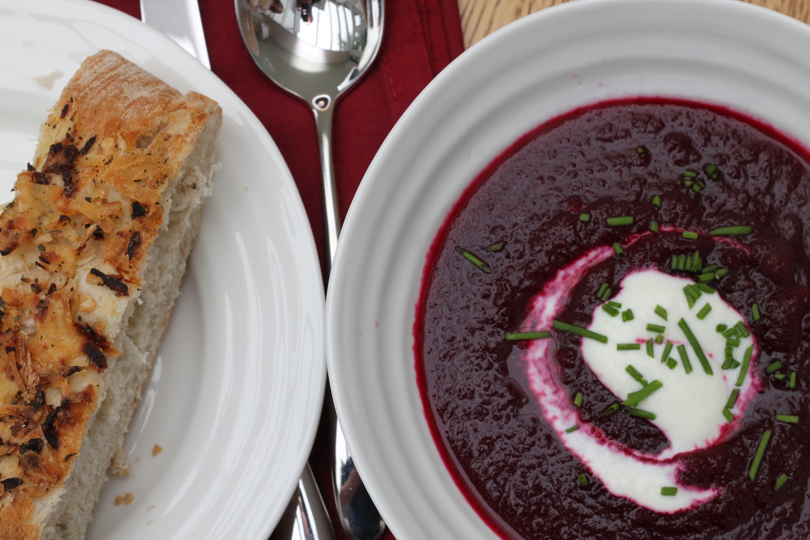 Dine at Mine Roasted Beetroot Soup with Horseradish Cream