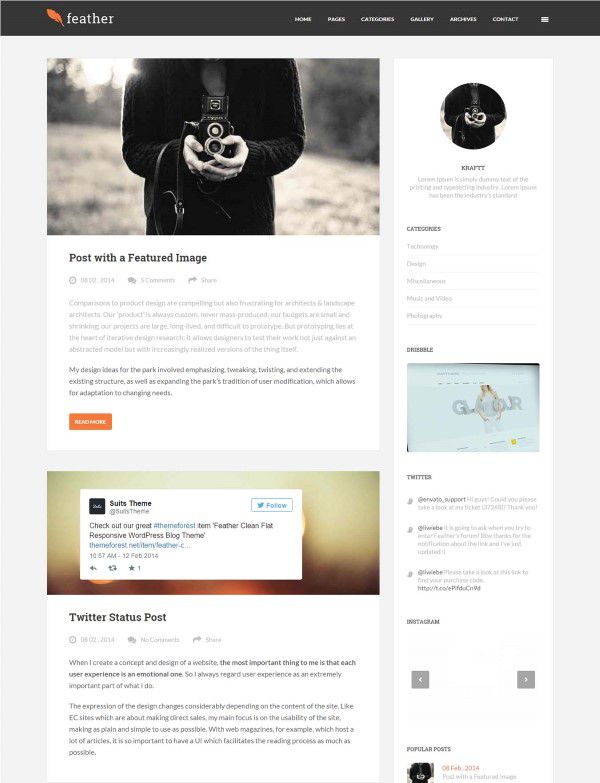 Feather WP theme