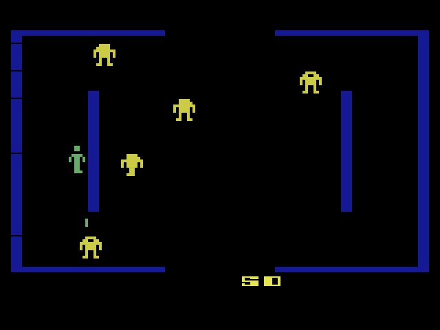 captura de pantalla del juego berzerk el humanoide no debe escapar