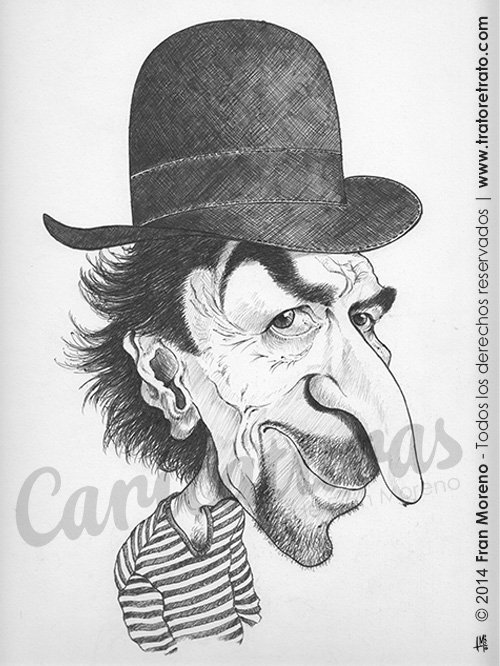 Caricatura de el maestro Joaquín Sabina por Fran Moreno El maestro Joaquín Sabina caricaturizado a bolígrafo