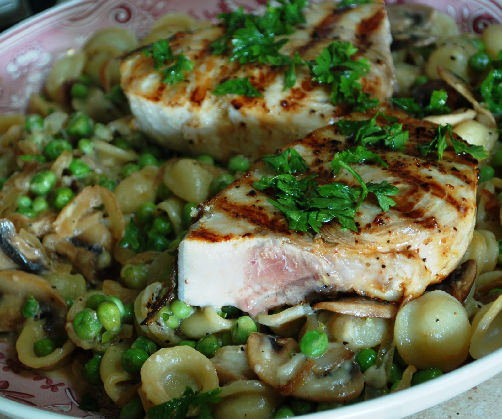 The Spice Garden PanSeared Lemon Pepper Swordfish With Orecchiette