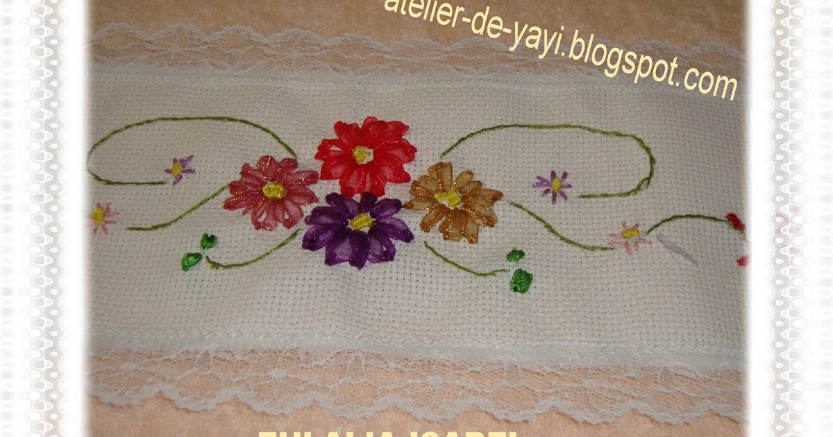 Moderna Mujer Retro: CENEFA BORDADA CON CINTAS