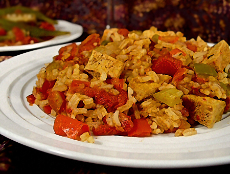 Tofu Jambalaya Vegan Vegetariano