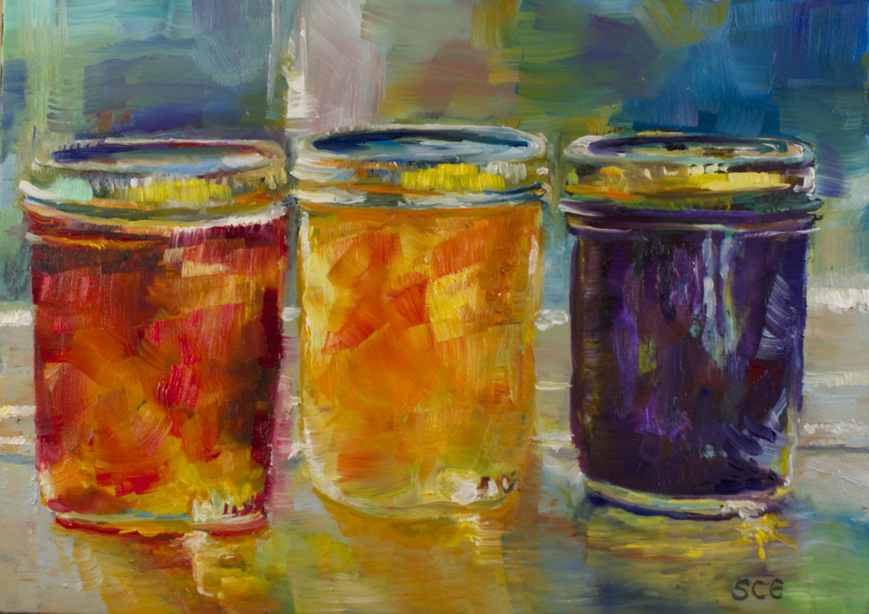 Sue ChurchGrant Daily Painting Reflections Jam Jars 3