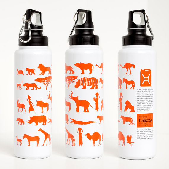 A Piece of Africa Holiday Project! 9 African Animals Aluminum Water Bottle