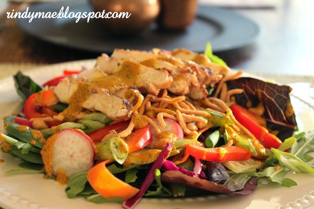 Rindy Mae Grilled Asian Chicken Salad With Spicy Peanut Vinaigrette