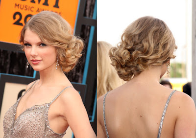 Taylor Swift Hair Tutorial Curly Side Bun Chignon Updo Hairstyles
